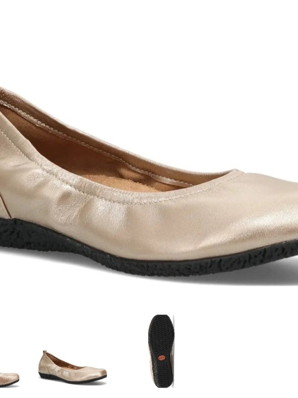 Taos Footwear Metallic Champagne Ballet Flat